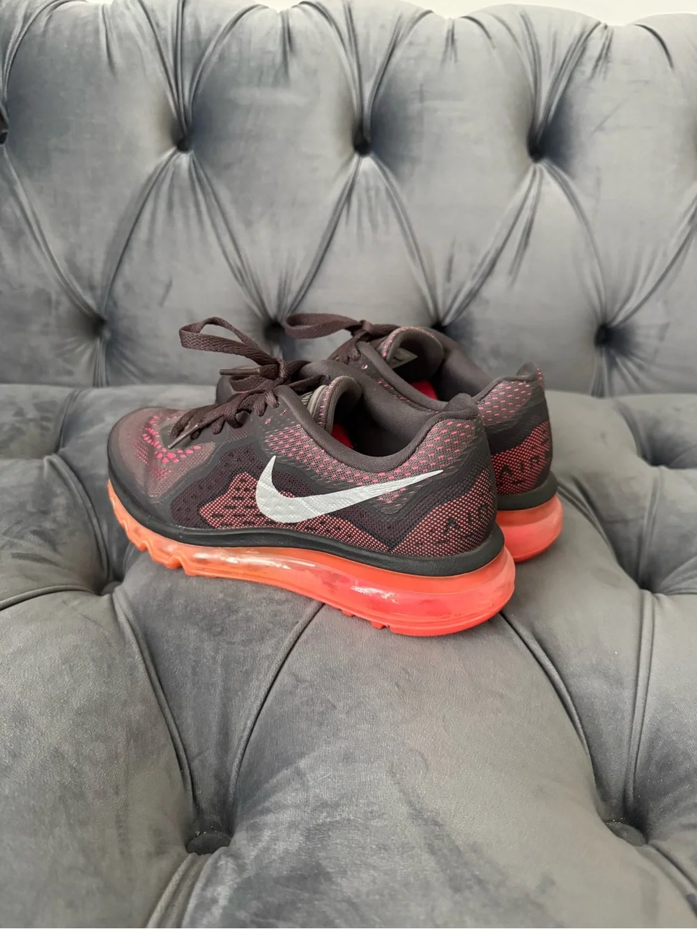 Vintage Y2K Nike Brown and Orange Women's Air Max Sneakers